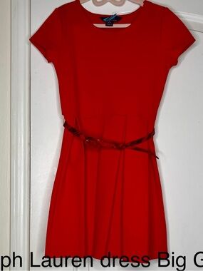 Ralph Lauren Bright Red Short Sleeve Mini Dress